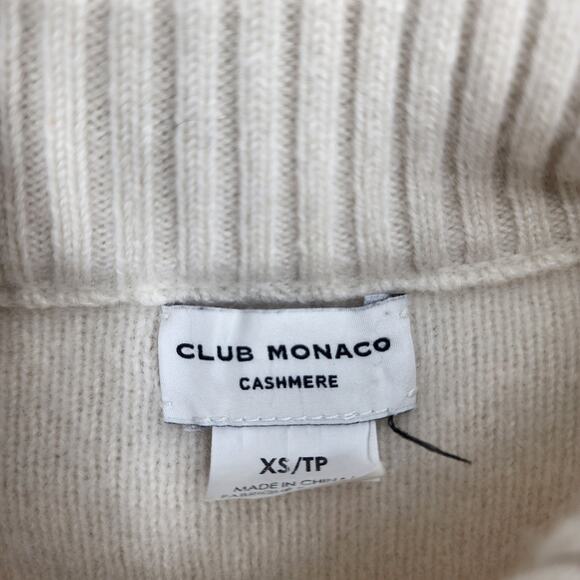 Club Monaco XS Cashmere Creme Cardigan Sweater With Button Front & Pockets - Picture 2 of 6